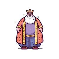 King character with royal attire and crown vector