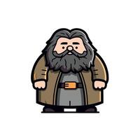 Character depiction of a wizard with a beard vector