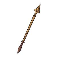 Decorative wooden spear with ornate design vector