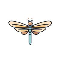 Intricate colorful dragonfly art vector