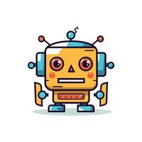 Colorful cartoon robot with friendly expression vector