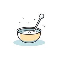 Simple mixing of ingredients in a bowl vector