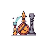 Writing tools showcasing creativity and tradition vector
