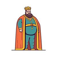 Majestic king in royal attire with a crown vector