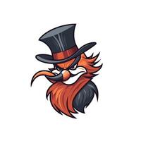 Unique bird character with a top hat design vector