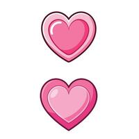 pink color love shape, two heart shape vector