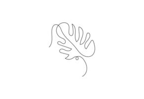 Modern single line art palm tree leaves design, design Concept vector