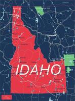 Idaho state detailed editable map vector