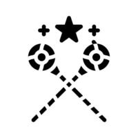 Crossed magic wands with star. Concept of fantasy, magic, and miracle. vector