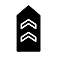 Military rank chevron badge. Concept of army, promotion, and hierarchy. vector