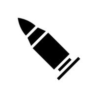 Bullet icon silhouette isolated on white background. Concept of danger, weapon, and war. vector