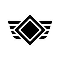 Abstract geometric rhombus with wings logo. Concept of freedom, delivery, and speed. vector