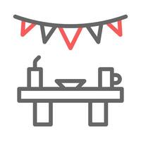 Party table with decorations. Concept of celebration, event, and holiday. vector