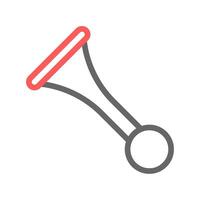 Simple icon of a horn. Concept of sound, music, and signal. vector
