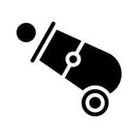 Cannon firing ball icon. Concept of war, attack, and defense. vector