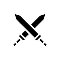 Crossed swords silhouette. Concept of conflict, battle, and opposition. vector