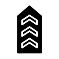 Military rank chevron badge. Concept of army, promotion, and hierarchy. vector