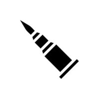 Rifle bullet icon isolated on white background. Concept of danger, weapon, and war. vector