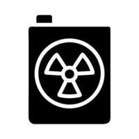 Radioactive waste container icon. Concept of nuclear energy, danger, and pollution. vector