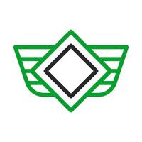 Abstract geometric logo with wings. Concept of freedom, innovation, and progress. vector