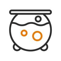 Witch cauldron with boiling potion. Concept of Halloween, magic, and witchcraft. vector