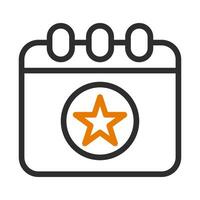 Special event calendar icon with star. Concept of important date, celebration, and planning. vector