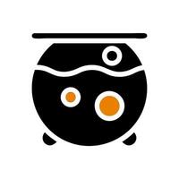 Witch cauldron with boiling potion. Concept of Halloween, magic, and witchcraft. vector