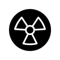 Radioactive symbol in a black circle. Concept of danger, warning, and hazard. vector