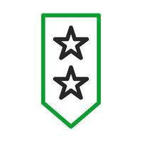 Military rank with two stars. Concept of army, honor, and service. vector