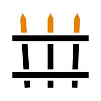 Orange and black fence icon. Concept of boundary, security, and privacy. vector