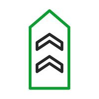 Military rank chevron badge. Concept of army, service, and promotion. vector