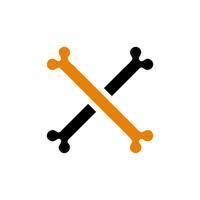 Crossed bones icon. Concept of danger, warning, and risk. vector