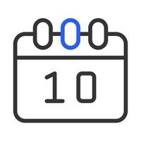 Calendar page with date 10. Concept of time, schedule, and planning. vector