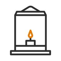 Simple lantern icon with candle. Concept of light, hope, and guidance. vector