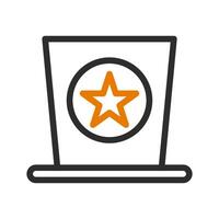 Top hat with star icon. Concept of magic, illusion, and performance. vector