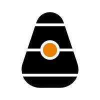 Abstract geometric candy corn icon. Concept of Halloween, autumn, and harvest. vector