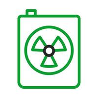 Radioactive waste icon. Concept of nuclear energy, pollution, and danger. vector