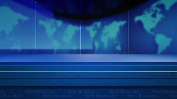 News background, News studio background world map with anchor table video
