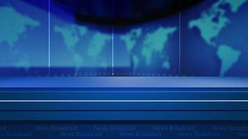 News background, News studio background world map with anchor table video