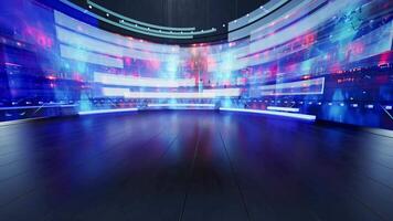 News background, News studio background world map with anchor table video
