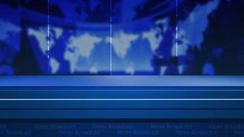 News background, News studio background world map with anchor table video