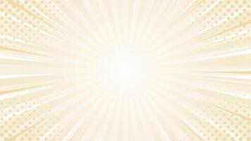 Beige comic sunburst effect background with halftone. Pop art comic-style background. Suitable for templates, sale banners, events, ads, web and pages vector