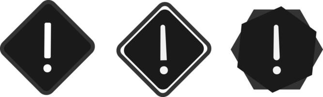 alert icon sign warning symbol icon set. fatal error message element vector