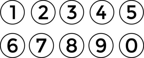 Bullet Points icon set inline style number, in dark round circle illustration. vector