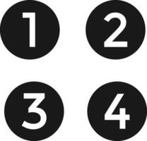 Hand drawn number 0-10 glyph bullet point collection. Number icons set, vector