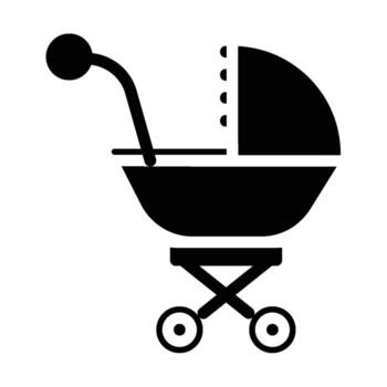 Pram Icon - solid vector