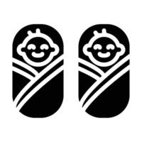 Twins Icon - solid vector