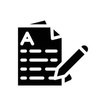 examen icono - sólido vector