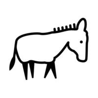 Donkey Side View Icon vector