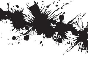 Black ink splatter on white background grunge texture. vector